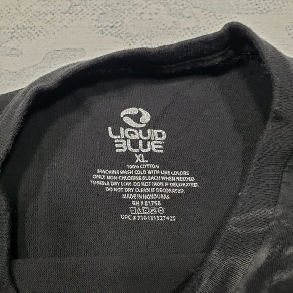 Liquid Blue Shirt Mens XL Black Skull Print Short Sleeve Tee - Picture 5 of 9